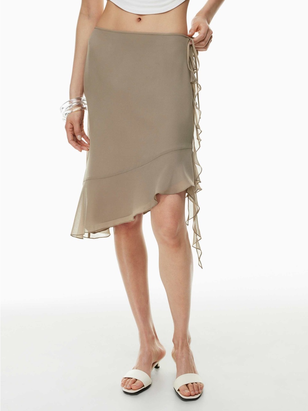 Aritzia Sunlit Skirt Nomad Taupe Size 8